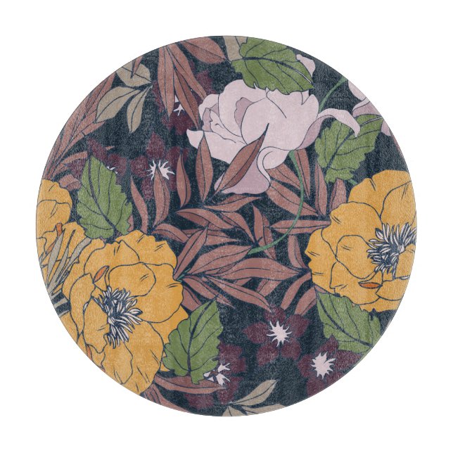 Planche À Découper Belle florale : Motif sans couture Arrière - plan (Devant)