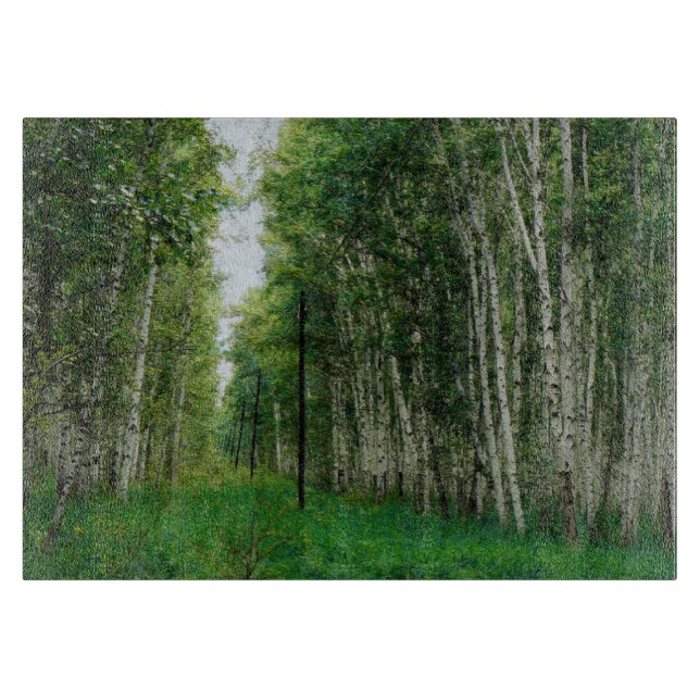 Planche À Découper Belle forêt de bouleaux (Devant)