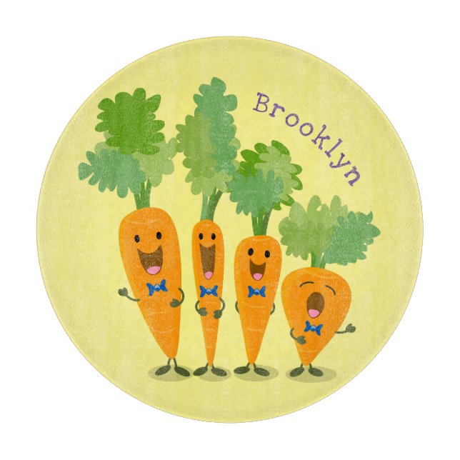 Planche À Découper Belle illustration du quatuor de carottes à carott (Devant)