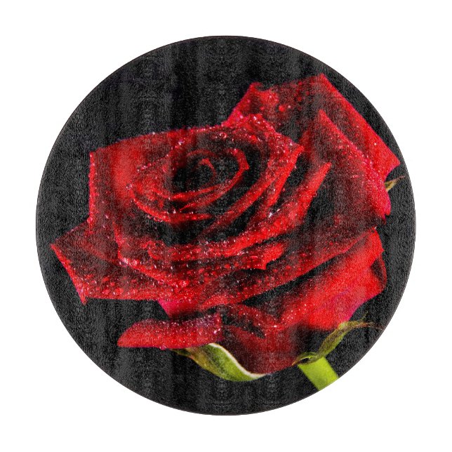 Planche À Découper Belle rose rouge (Devant)