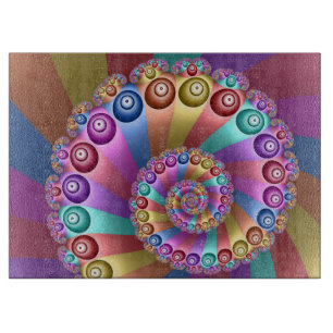 Planche À Découper Belles couleurs arc-en-ciel Art fractal Abstrait