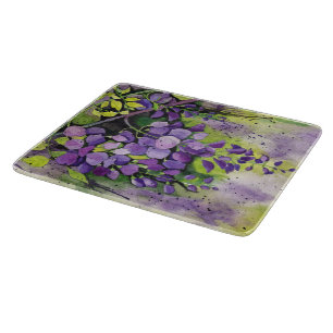 Planche À Découper Belles Fleurs De Wisteria En Aquarelle