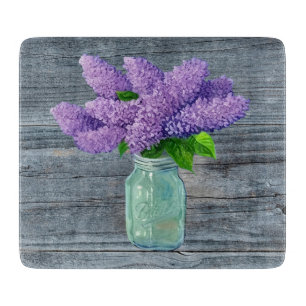 Planche À Découper Belles Lilacs En Mason Jar Rustique