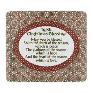 Planche À Découper Bénédiction irlandaise de Noël, vacances celtiq