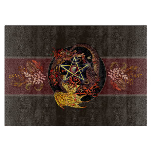 Planche À Découper Béni Soit Art Nouveau Pentacle Dragon