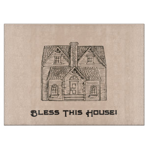 Planche À Découper Bénis cette maison avec texte et image modèles