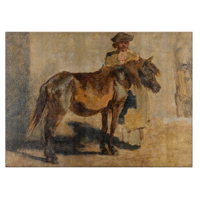 Planche À Découper Berger à cheval (Art équestre) (Devant)