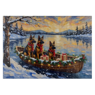 Planche À Découper Berger belge Tervuren Bateau de Noël Vacances