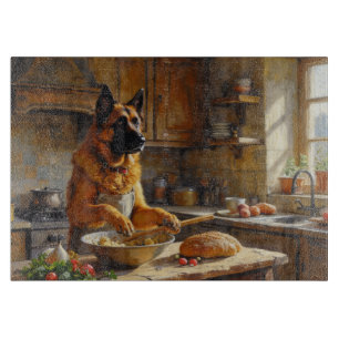 Planche À Découper Berger d'Anatolie cuisinant dans la cuisine