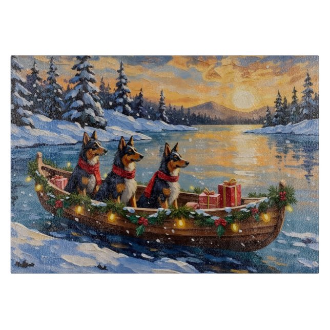 Planche À Découper Berger d'Anatolie Noël Bateau Vacances (Devant)