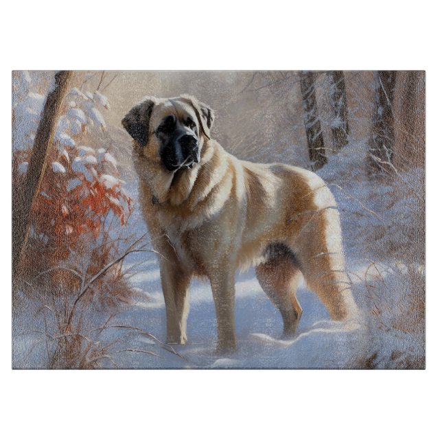 Planche À Découper Berger d'Anatolie Qu'il neige Noël (Devant)