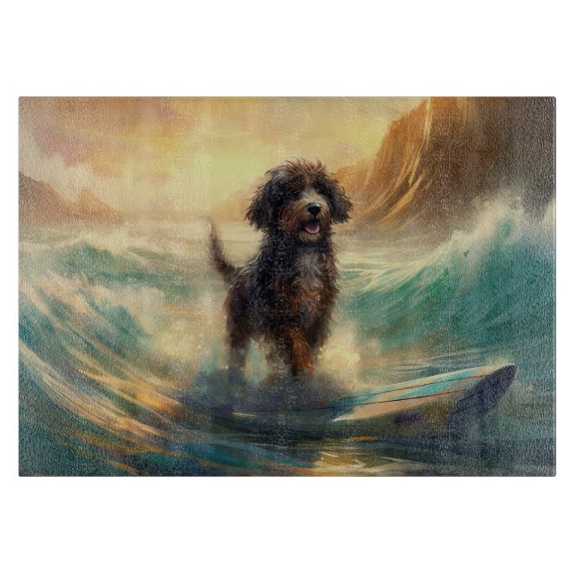 Planche À Découper Bernedoodle Beach Surf Peinture (Devant)