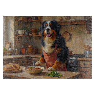 Planche À Découper Bernese Mountain Dog en train de cuisiner dans la
