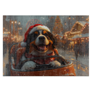 Planche À Découper Bernese Mountain Dog Montagnes Russes Noël