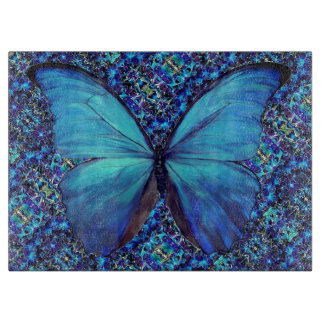 Planche À Découper Beurre de morpho bleu à la cuve de verre