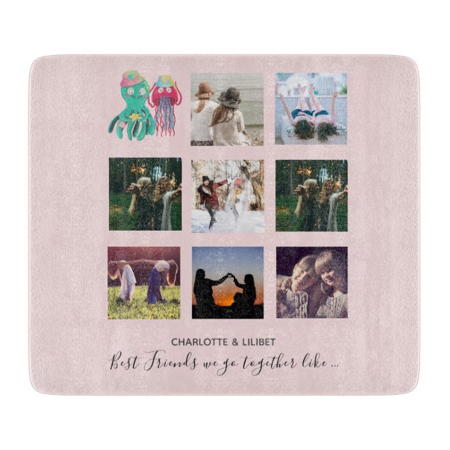 Planche À Découper BFF Photo Collage Jellyfish Octopus Cadeau personn (Devant)