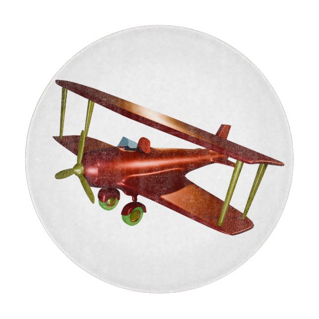 Planche À Découper Bi-avion rouge amusant Aviation Aérospatiale Vol (Devant)