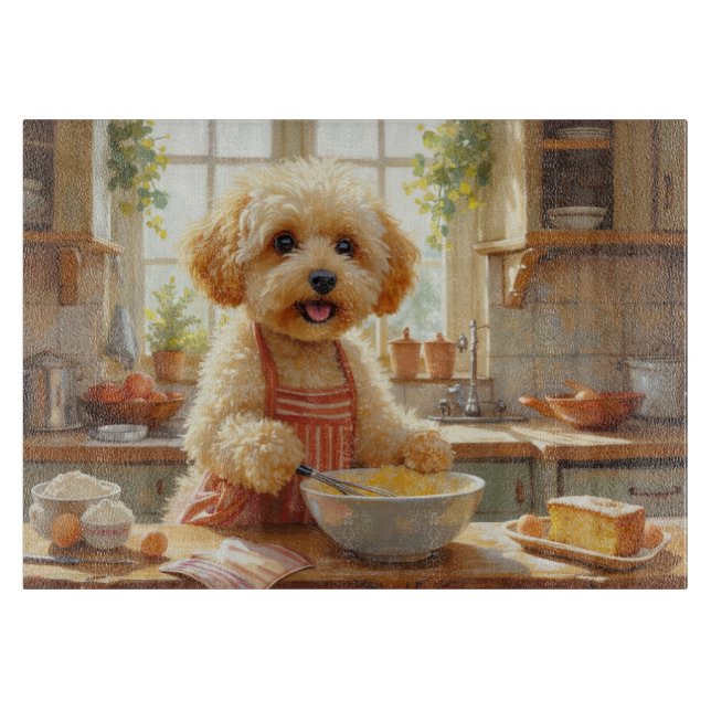 Planche À Découper Bichon frisé cuisine dans la cuisine (Devant)