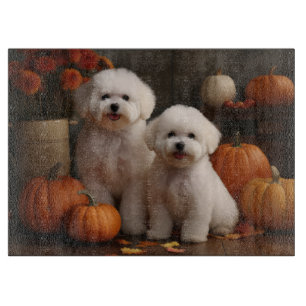 Planche À Découper Bichon Frise Puppy Automne Citrouille délice