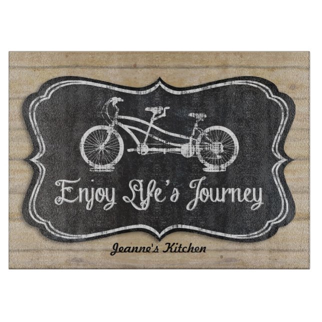 Planche À Découper Bicyclette de tableau pour deux panneaux en bois (Devant)