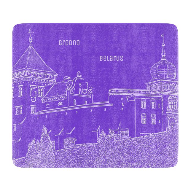 Planche À Découper Biélorussie Grodno Cityscape City Castle Architect (Devant)