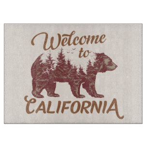 Planche À Découper Bienvenue à California Forest Bear Cutting Board