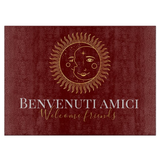 Planche À Découper Bienvenue Amis Anglais / Charcuterie Italienne (Devant)