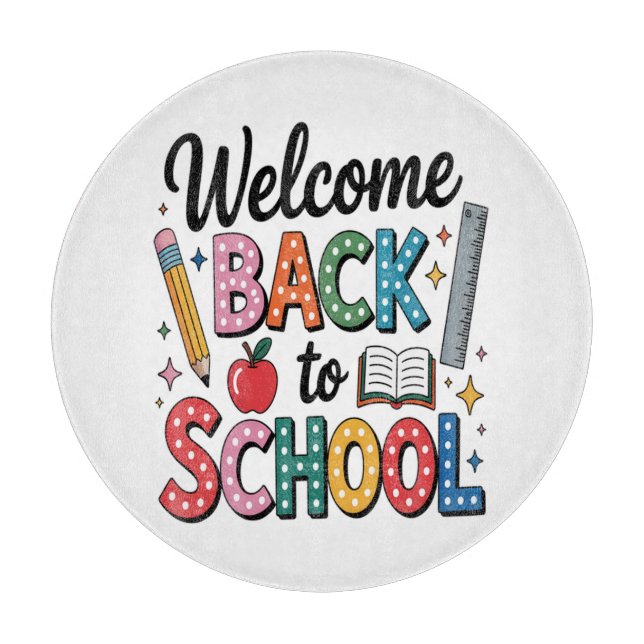 Planche À Découper Bienvenue au retour à l'école (Devant)