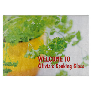 Planche À Découper Bienvenue dans le cours de cuisine de Name Herb Ar