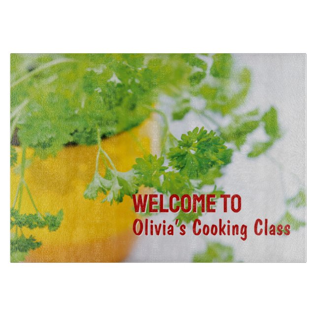 Planche À Découper Bienvenue dans le cours de cuisine de Name Herb Ar (Devant)