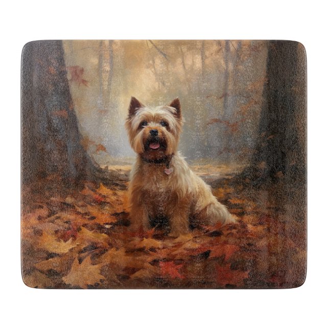 Planche À Découper Biewer Terrier en automne, les feuilles tombées in (Devant)