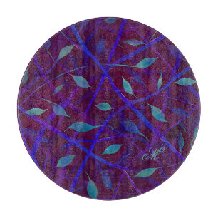 Planche À Découper Bijou de Bourgogne foncé Monogramme de feuillage