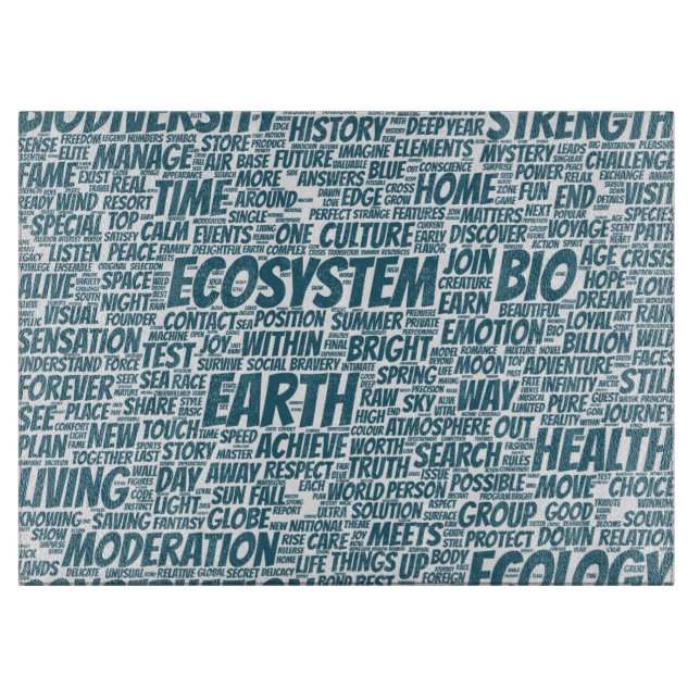 Planche À Découper Bio Nuage de Mots Texte Modèle Biodiversité (Devant)