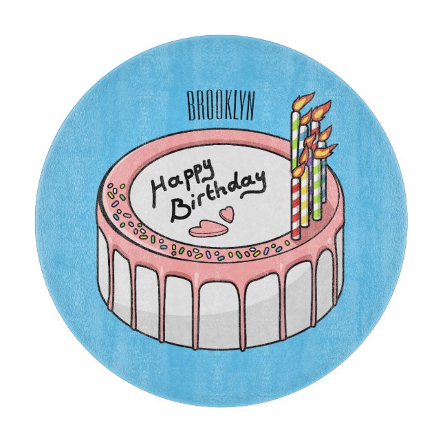 Planche À Découper Birthday cake cartoon illustration  (Devant)