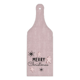 Planche À Découper Biscuit pain d'épice rose de Noël joyeux  