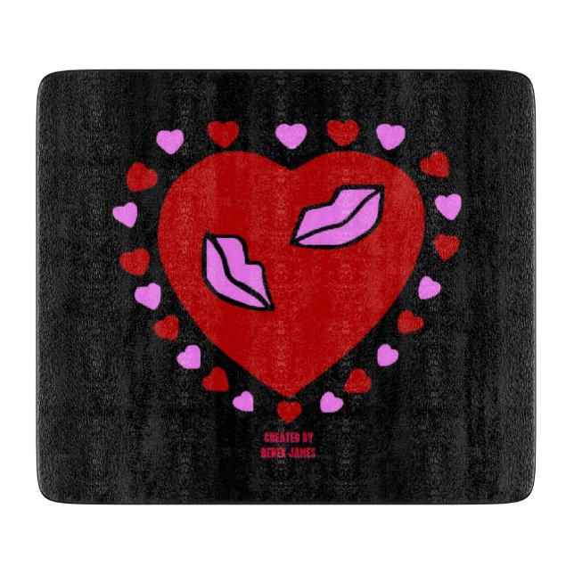 Planche À Découper Bisous Coeur Lovely Commission de coupe (Devant)