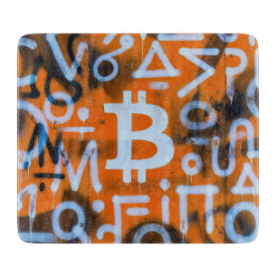 Planche À Découper "Bitcoin Graffiti" (Style #1) Art de rue