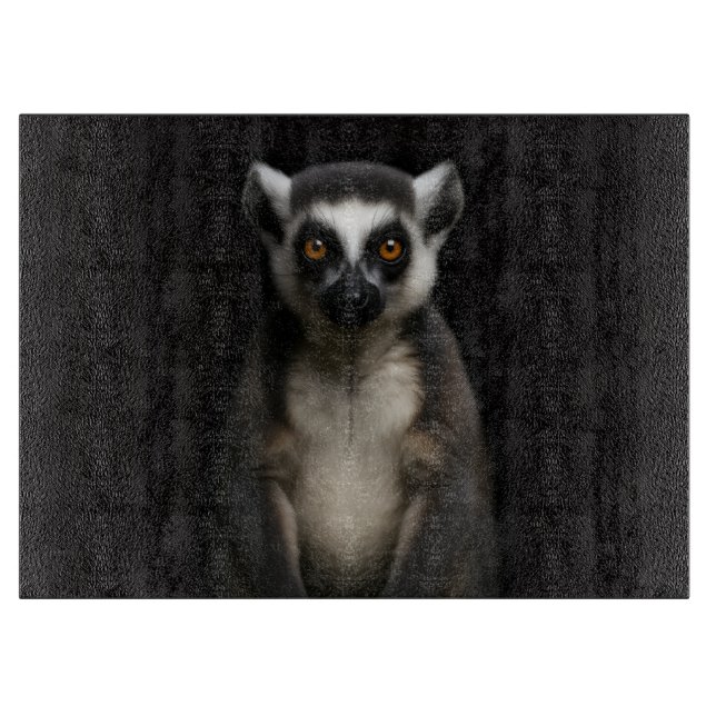 Planche À Découper Black 4 Luxe Glass board Gentle Lemur (Devant)