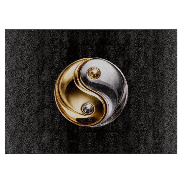 Planche À Découper Black 4 Luxe Glass board Harmony Yin Yang (Devant)