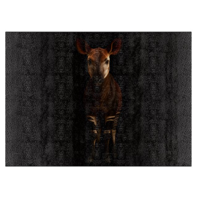 Planche À Découper Black 4 Luxe Glass cutting board Forest Okapi (Devant)