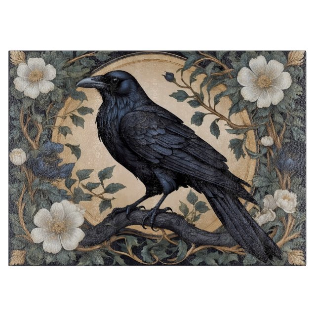 Planche À Découper Black Raven William Morris inspiré (Devant)
