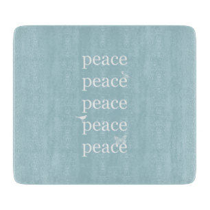 Planche À Découper Blanc Bleu Paix inspiration citations oiseaux