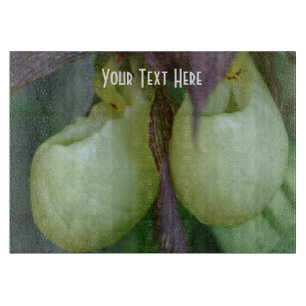 Planche À Découper Blanc Lady Slipper Orchidée Fleur Nature