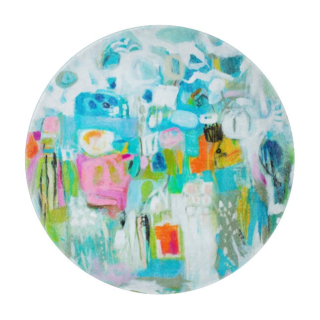 Planche À Découper Bleu abstrait (Devant)