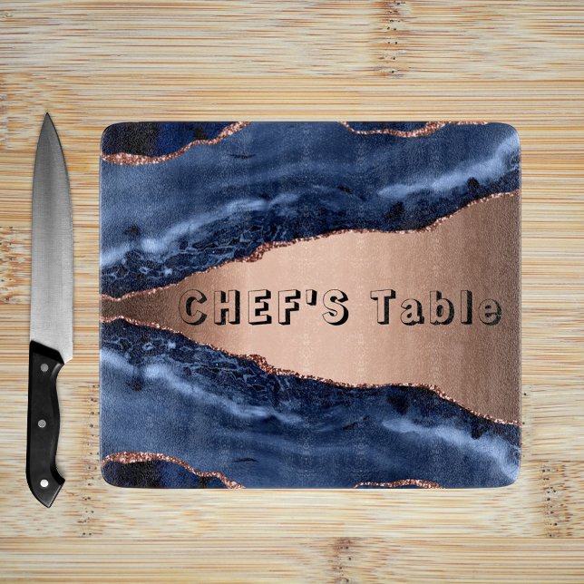 Planche À Découper Bleu agneau marbre rose table des chefs d'or (Créateur téléchargé)