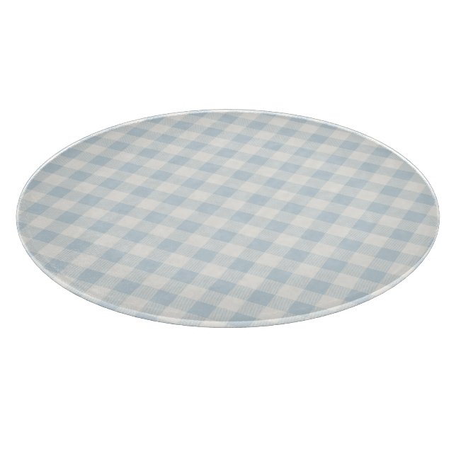 Planche À Découper Bleu Clair Blanc Carreaux Rayures   (Coin)