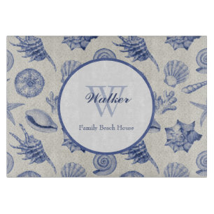 Planche À Découper Bleu Coquille Bleu Bleu Nautique Planche à découpe