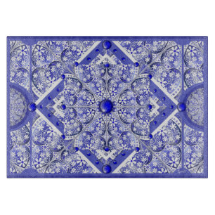 Planche À Découper Bleu de dentelle en céramique de Grèce