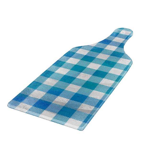 Planche À Découper Bleu et blanc À damiers Buffalo Plaid (Coin)