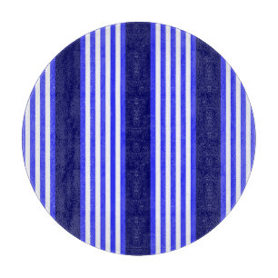 Planche À Découper Bleu et blanc cinq bandes motif